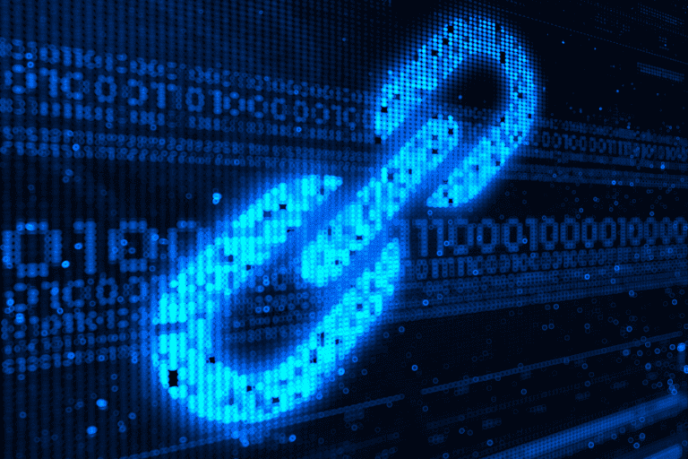 link building tło niebieskie