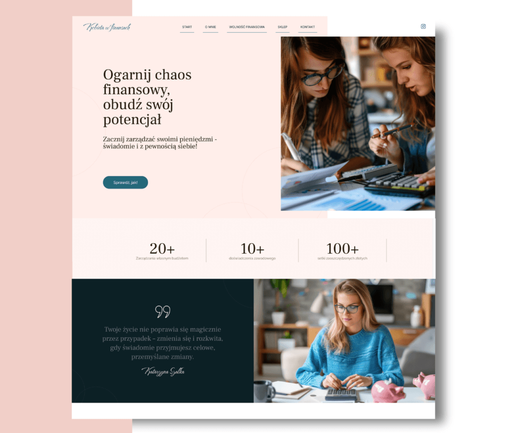 Projekt witryny "Kobiety w finansach"