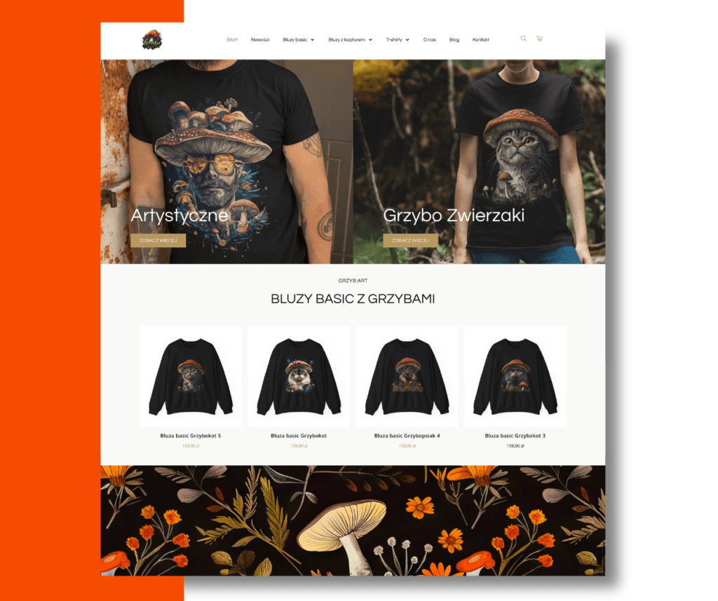 Projekt witryny dla firmy z ubraniami