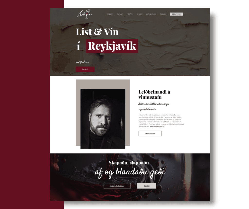 Projekt witryny "ArtVino"