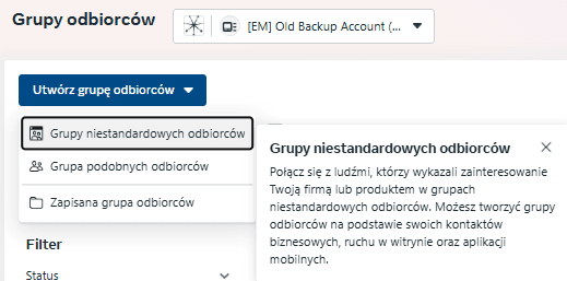 Tworzenie grup niestandardowych odbiorców