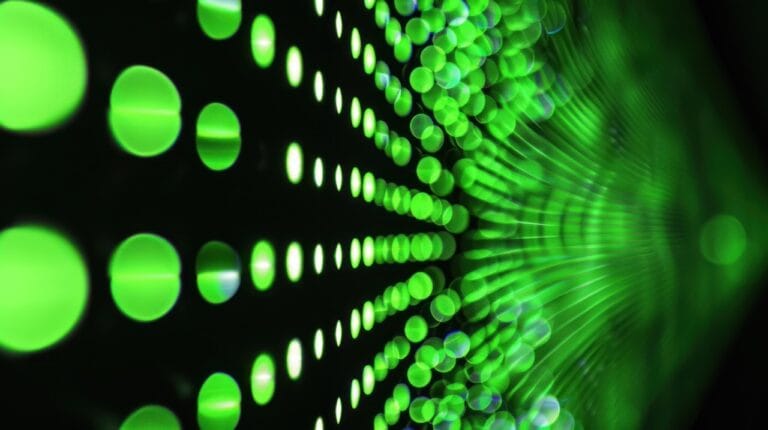 Structure data - abstrkcyjne zielone światla, zdjęcie wyróżniające, dekoracyjne do artykuły o danych strukturalnych