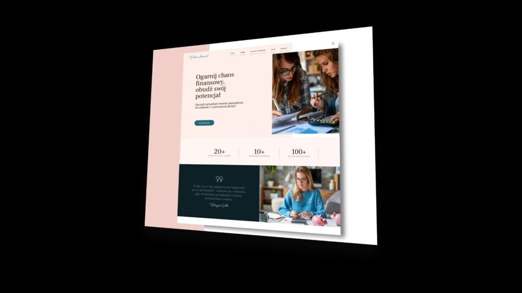 Strona marki osobistej z e-commerce w edukacji finansowej